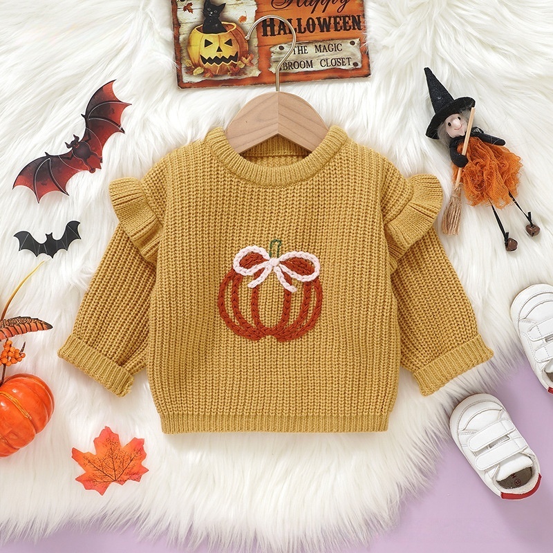 Baby Halloween 3D Pumpkin Print Sweater