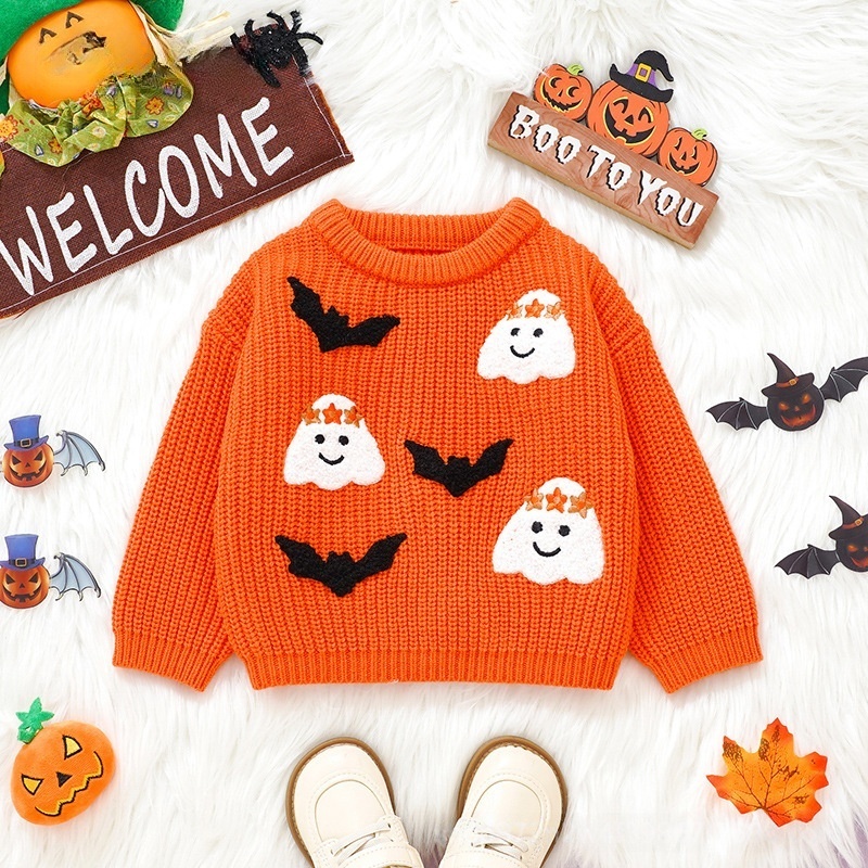 Baby Toddler Halloween Ghost Bat Sweater