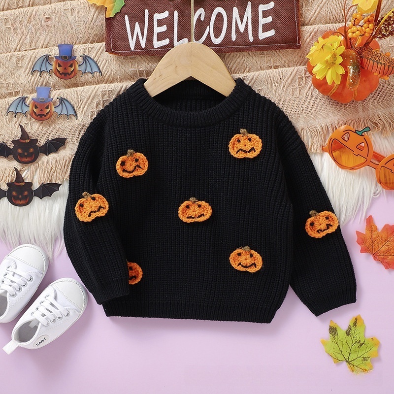 Baby Toddler Halloween Pumpkin Print Sweater