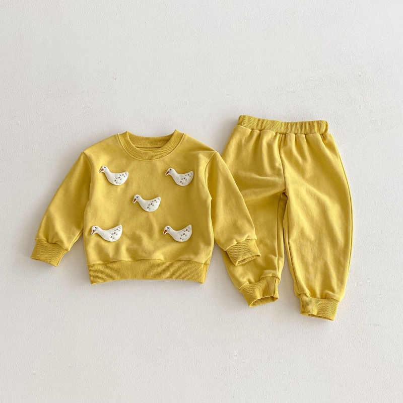 2-Piece Baby Toddler 3D Duck Animal Hoodie Set