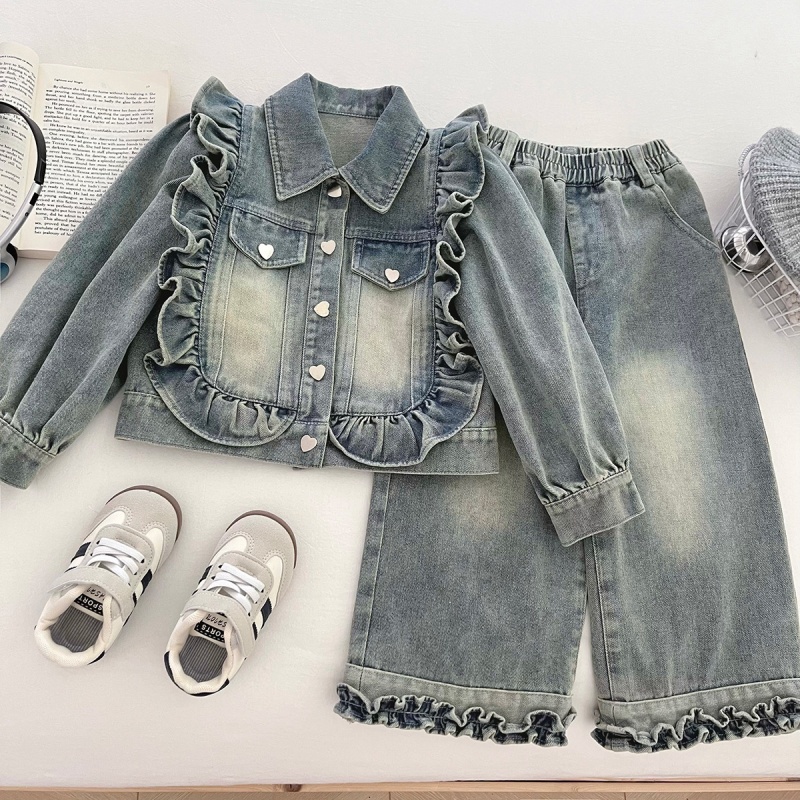 2-Piece Kids' Lace-Up Denim Set