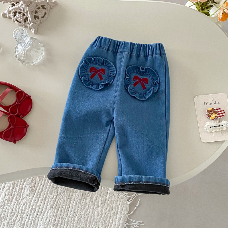 Baby Toddler Girls Bow Denim Pants