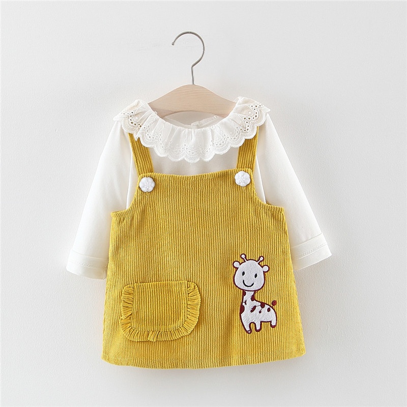 2-Piece Baby Girl T-Shirt and Overalls Set