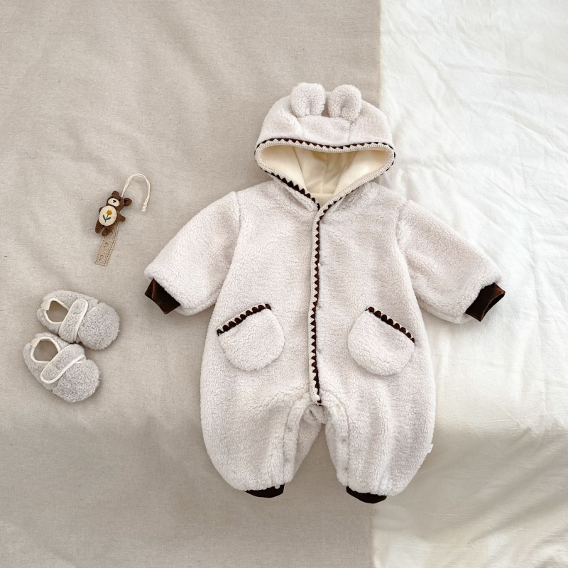 Baby Fleece-Lined Hooded Romper