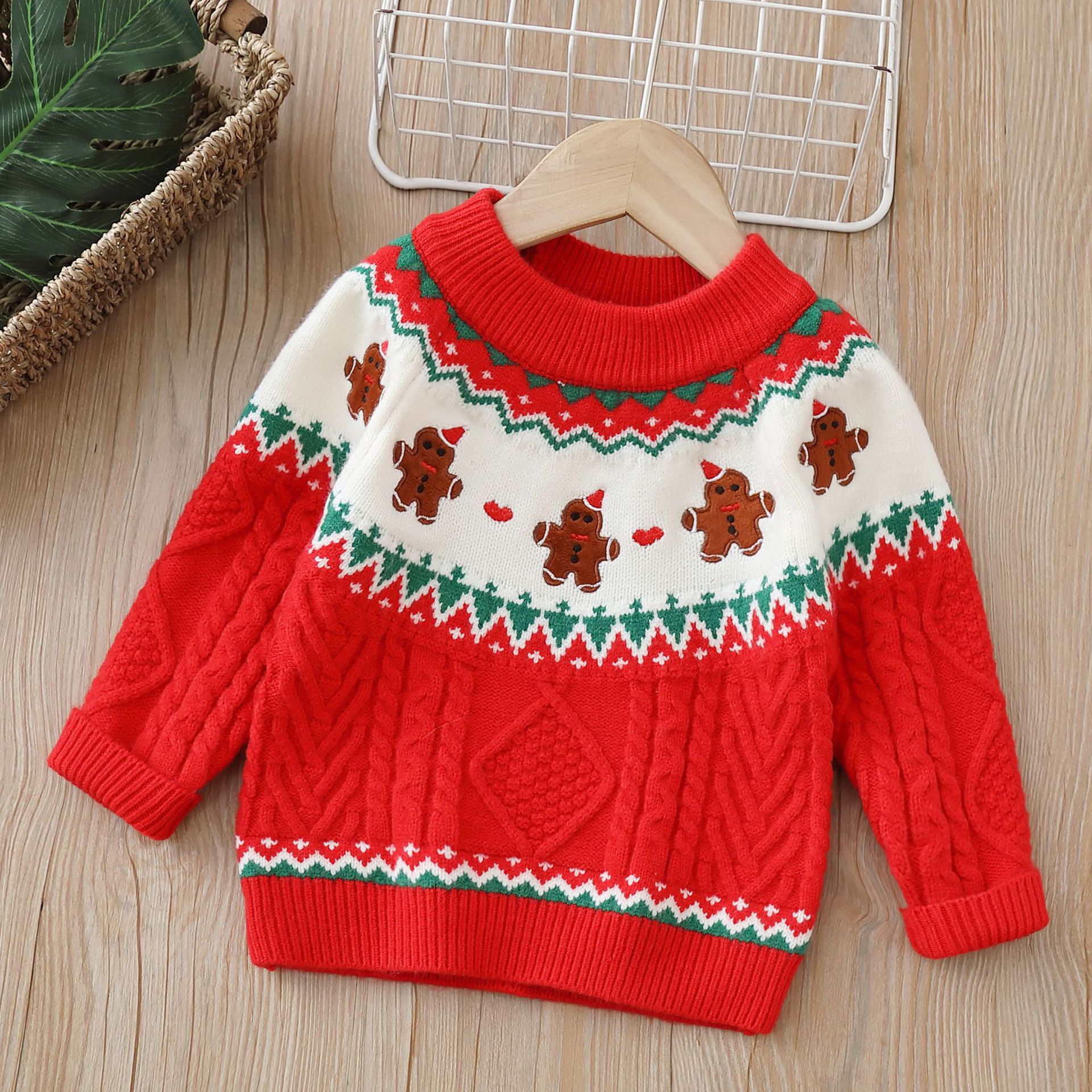 Baby Kids' Christmas Block-Colored Sweater