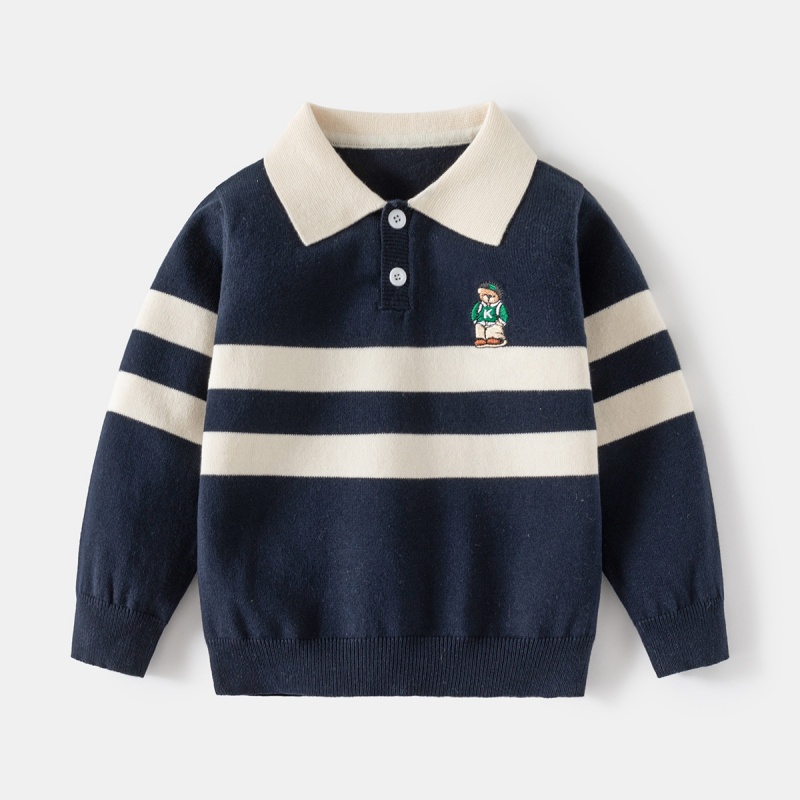Baby Kids' Boy Bear Patchwork Sweater