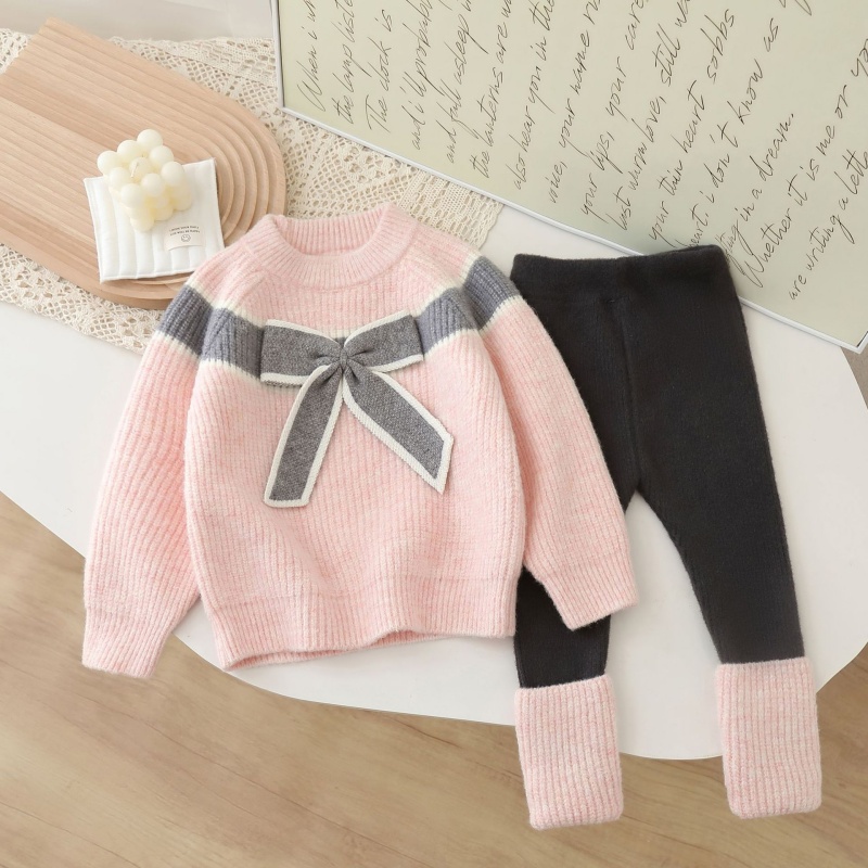 2-Piece Baby Girls' Bow Sweater Set