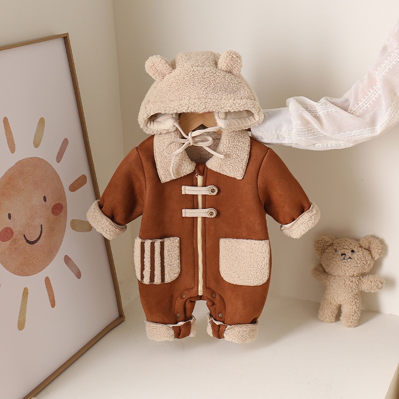 2-Piece Baby Fleece Hat Romper