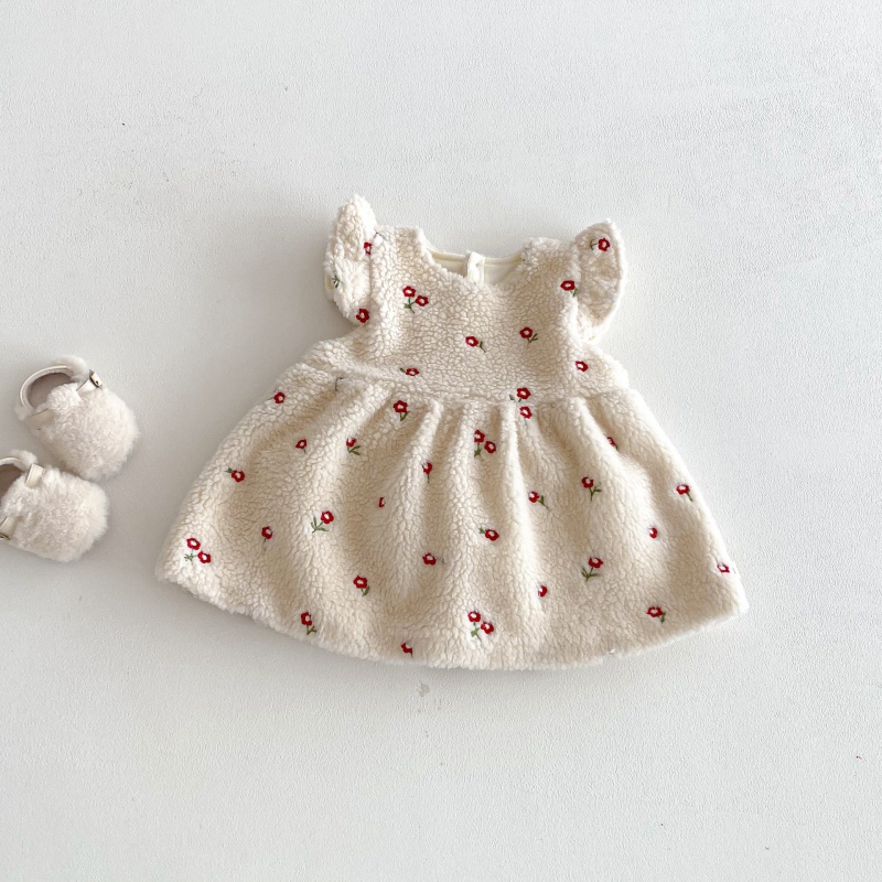 Baby Toddler Girls' Floral Fleece Vest Dress