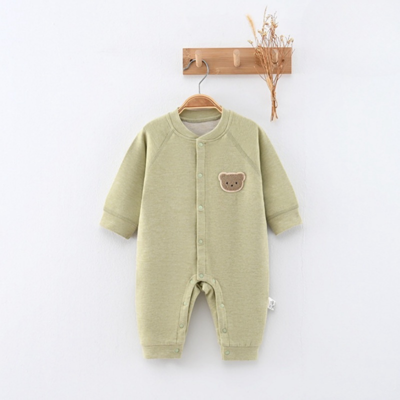 Baby Embroidery Bear Long Sleeve Romper