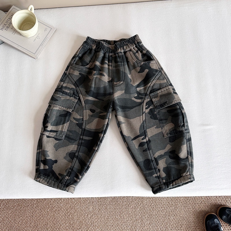Baby & Kids' Boys' Fleece-Lined Workwear Camo Pants