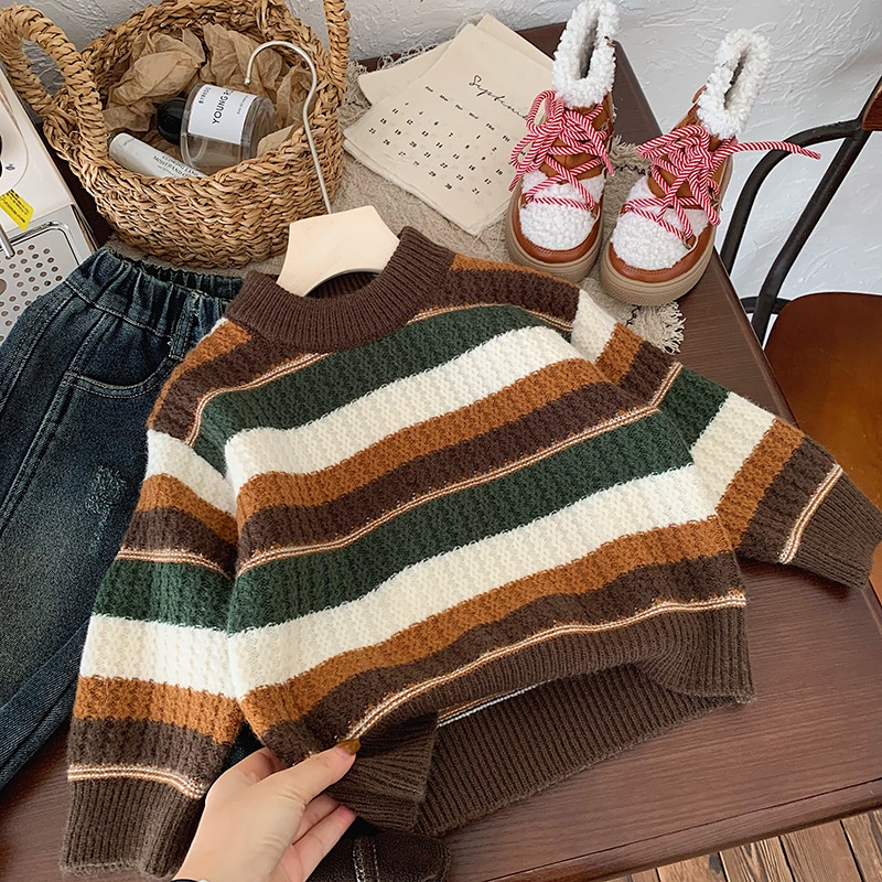 Baby & Kids' Boys' Warm Striped Sweater