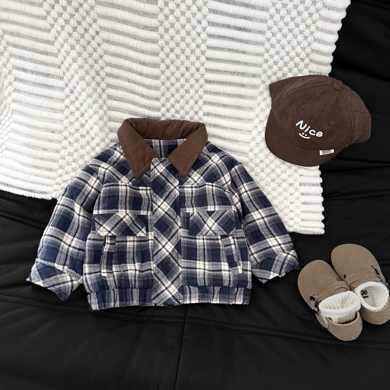 Baby Kids' Boy Plaid Quilted Jacket