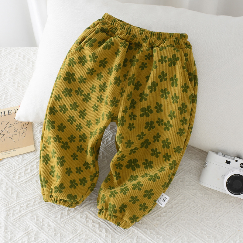 Baby Toddler Flower Bear Plush Pants