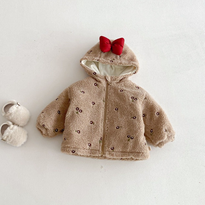 Baby & Kids' Girls Floral Print Bow Outerwear