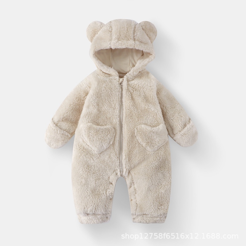 Baby Newborn Bear Plush Zipper Romper