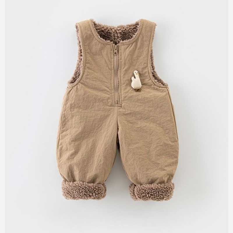 Baby & Toddler 3D Goose-Print Fleece Overalls