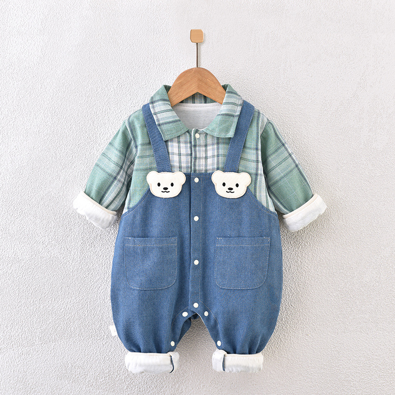 Baby Bear Shirt Overalls 2-piece Set