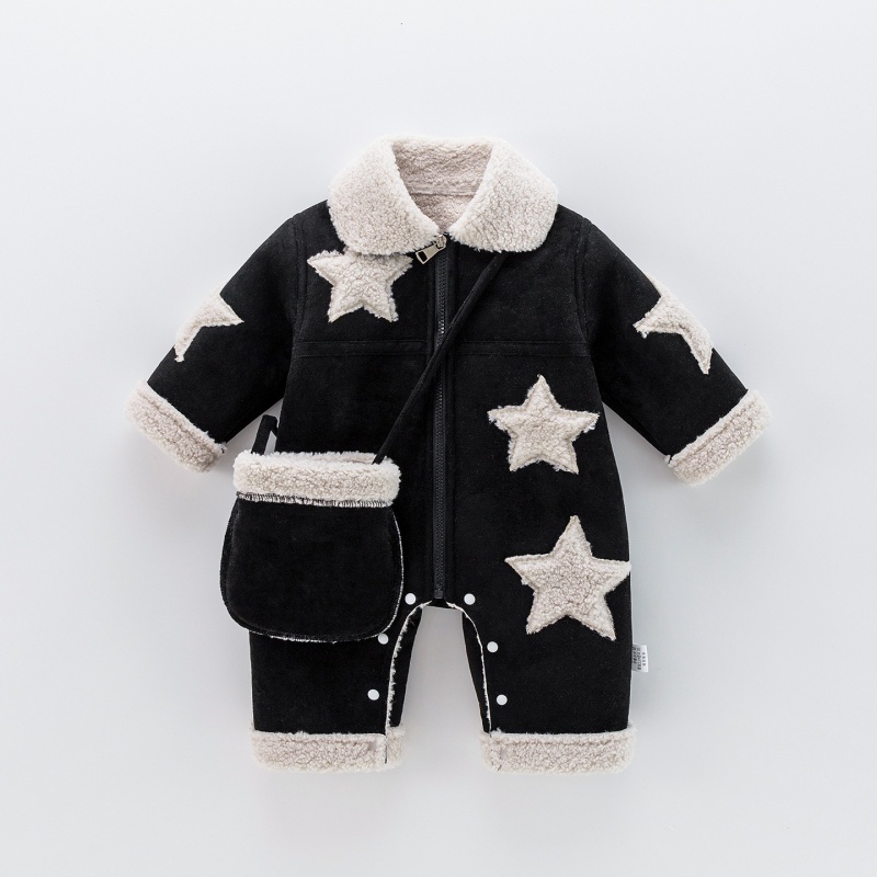 Baby Five-Star Print Fleece Romper
