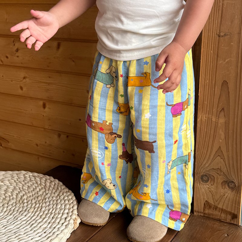 Toddler Dog Print Loose-Fit Pants