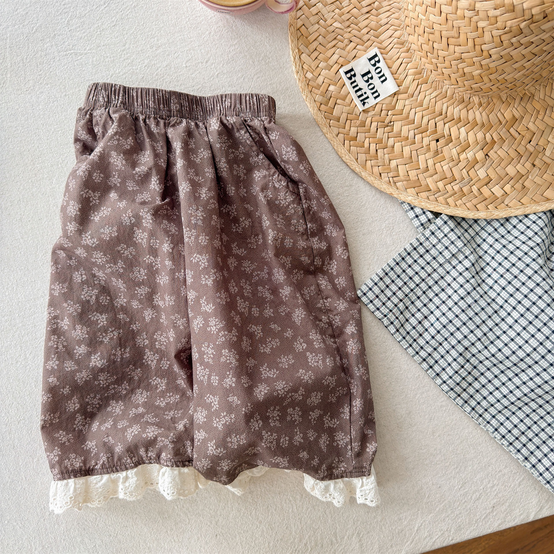Kids Retro Floral Casual Pants