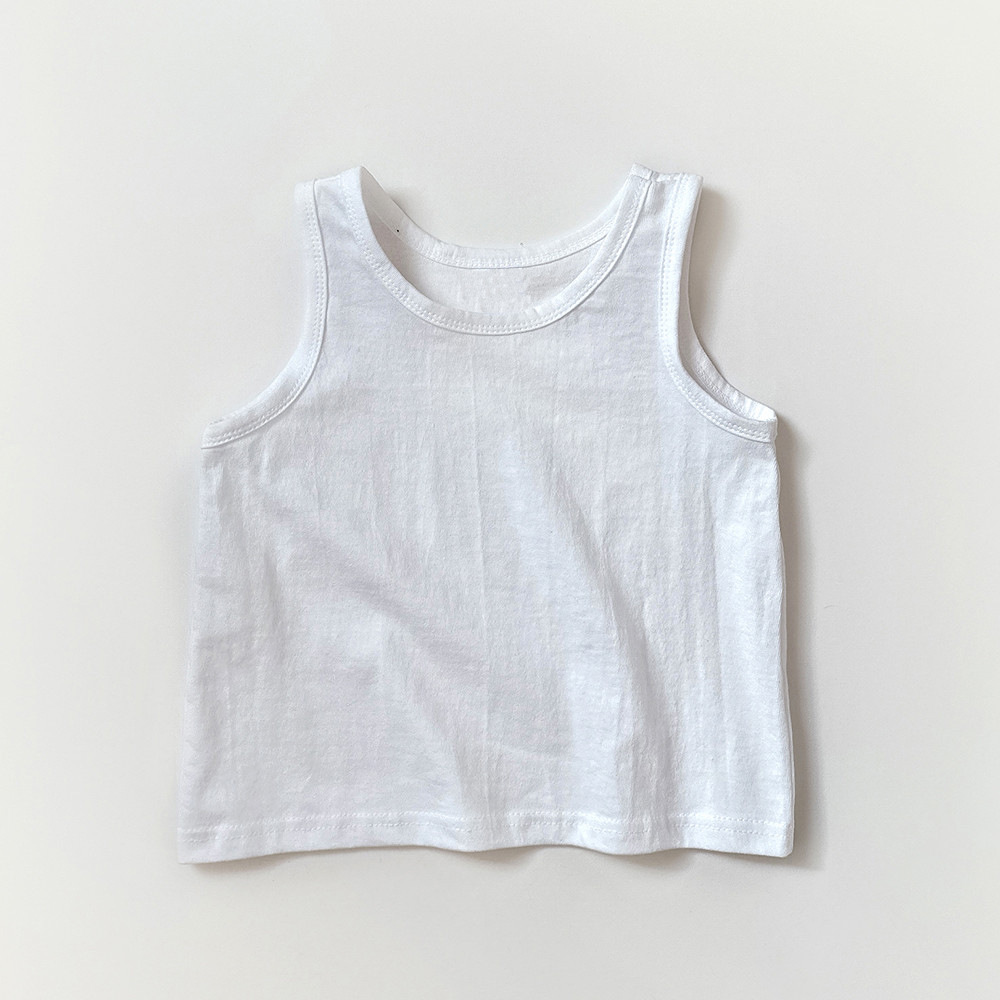 Kids Solid Color Base Layer Vest T-shirt