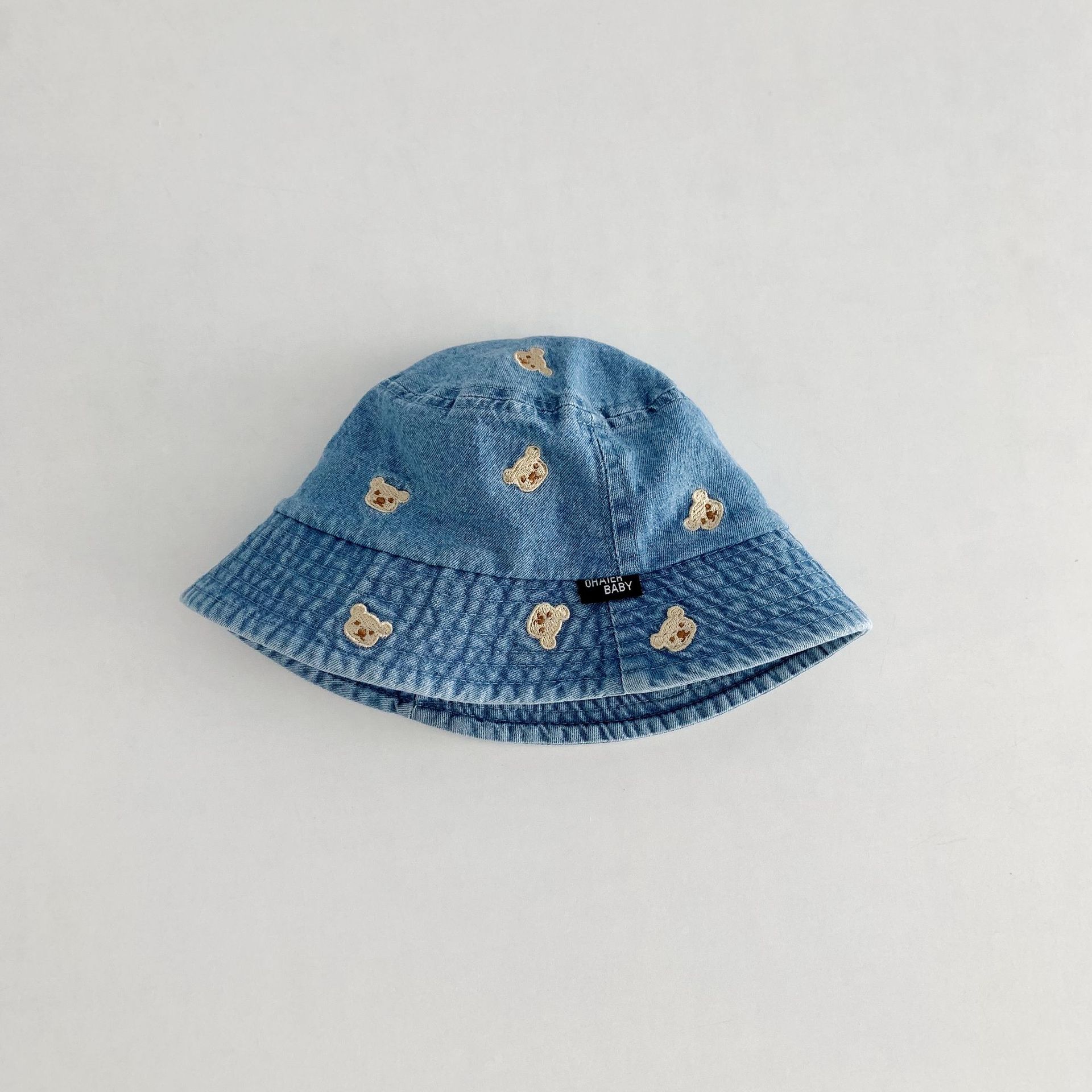 Baby Toddler Little Bear Embroidery Cowboy Bucket Hat