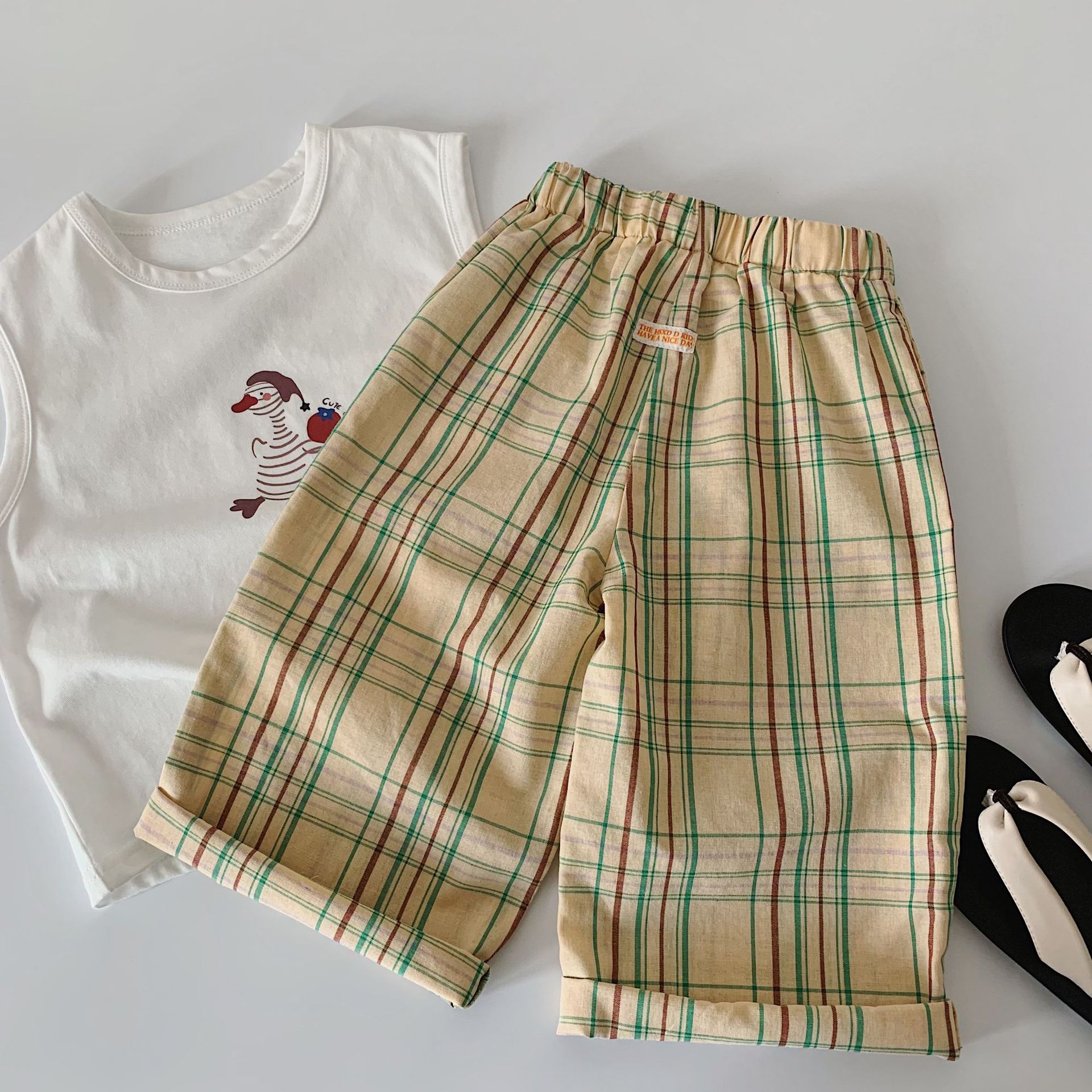 Kids Khaki Plaid Pants