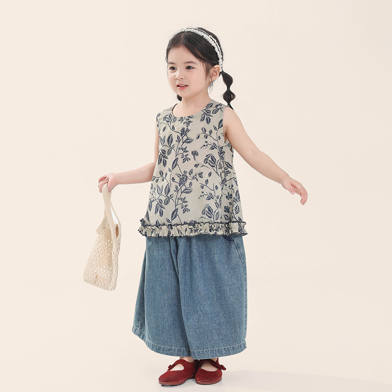 Kids Floral Lace Vest Top