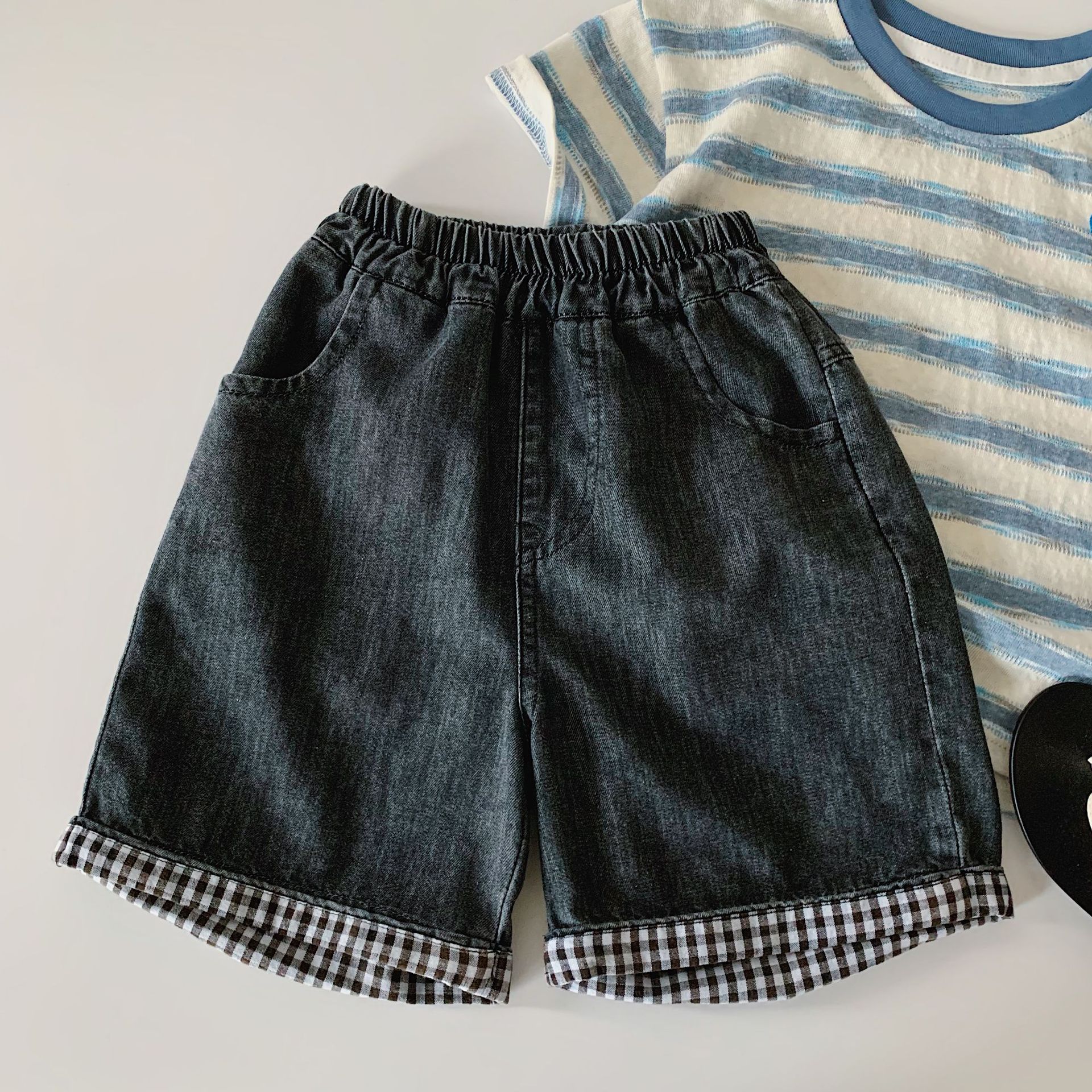 Kids Checkerboard Short Jeans