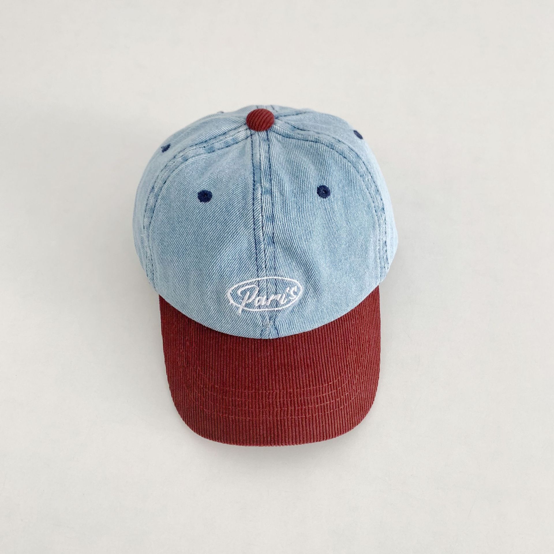 Kids Contrasting Colors Patchwork Denim Baseball Hat