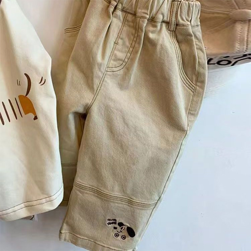 Kids Dachshund Long Stripe Sleeved T-shirt and Pants Set