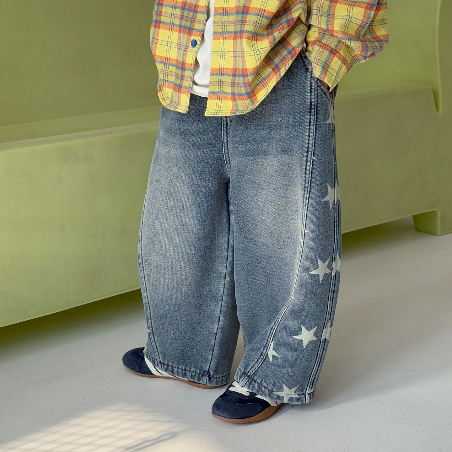 fish&kids デニム　DENIM PATCHWORK PANTS 2-3y Kids Patchwork Stars Denim Pants – DailyBebe