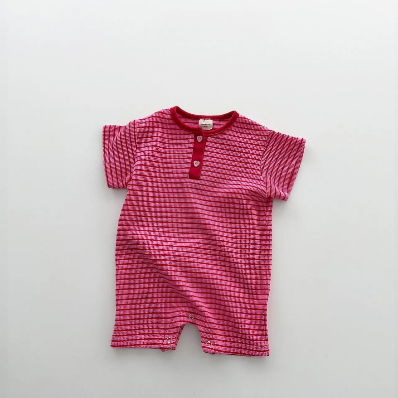 Baby Striped Casual Short Sleeve Romper