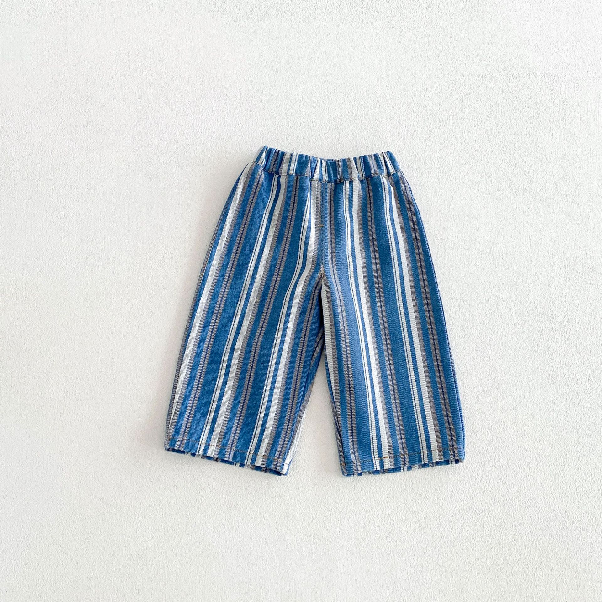 Kids Striped Letters Denim Pants