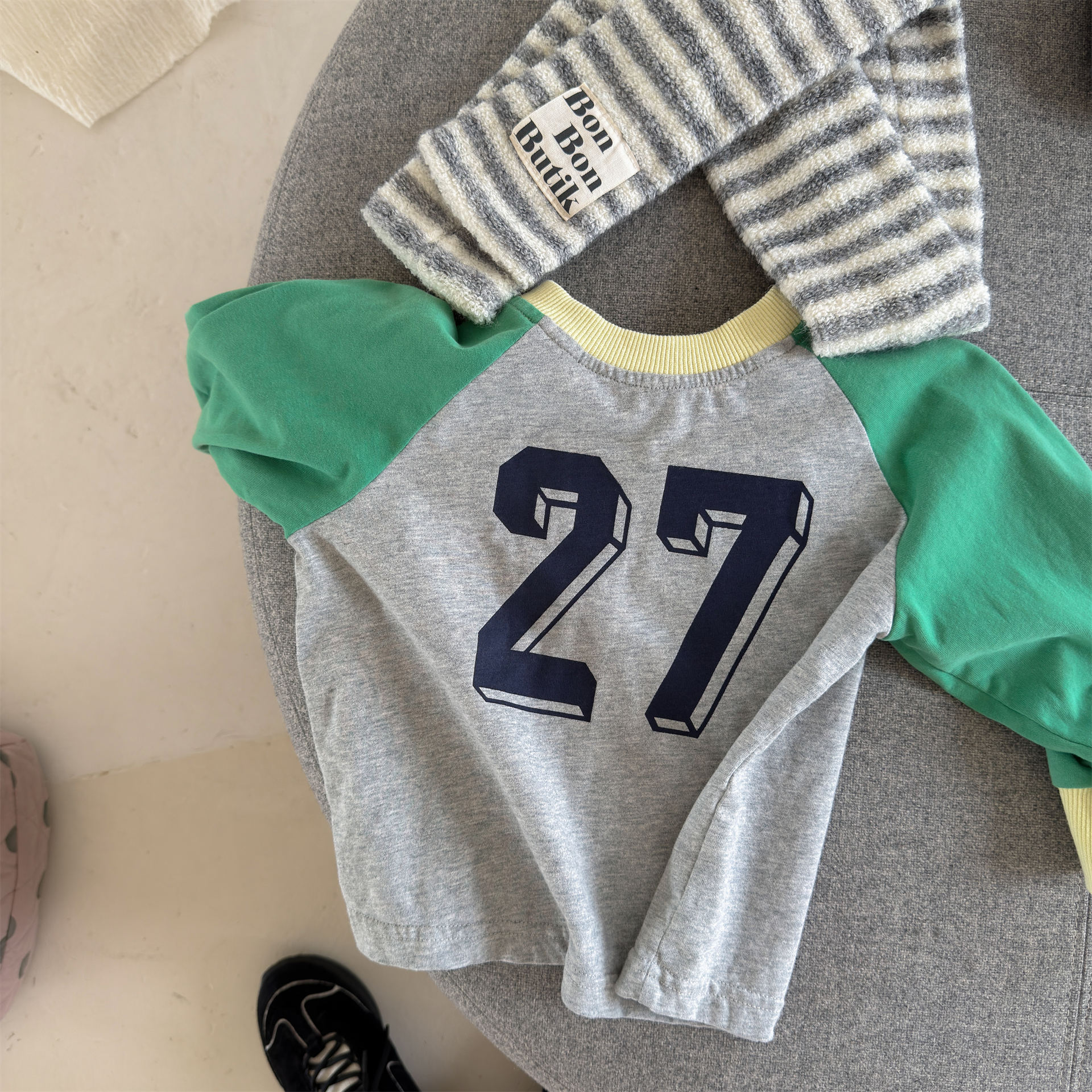 Kids Color Blocking Sleeves T-shirt