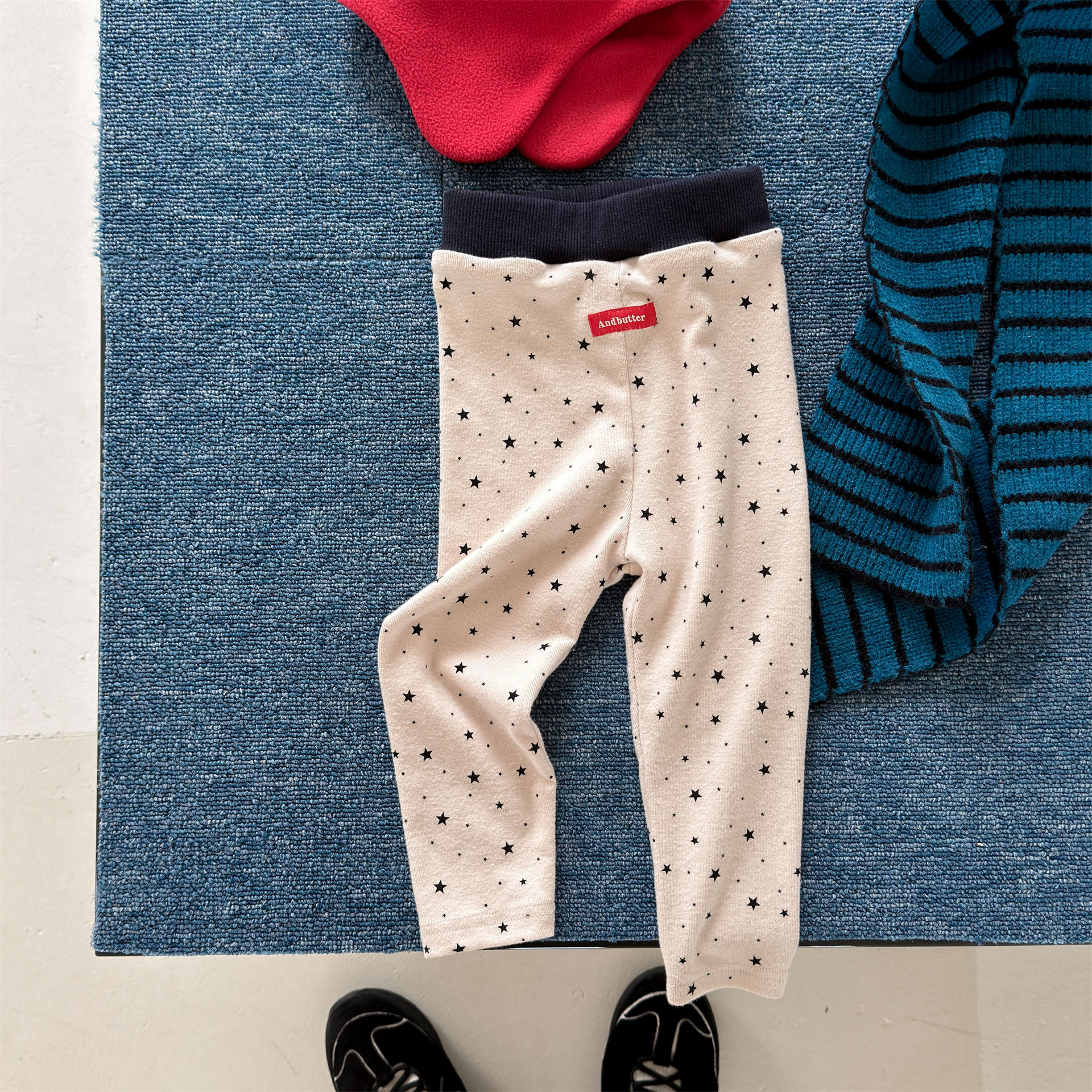 Kids Color Blocking Star Print Base Layer Pants