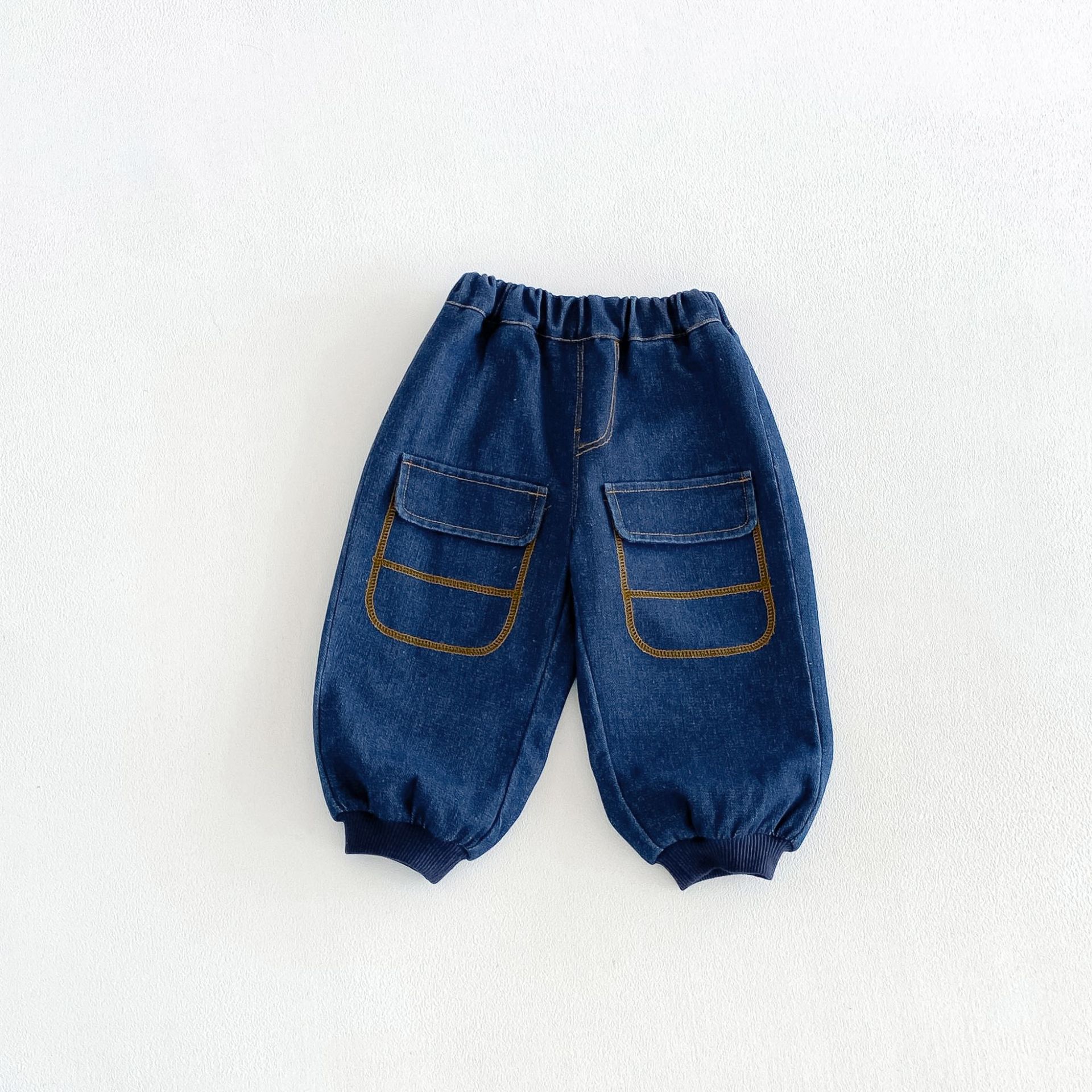 Kids Color Blocking Jogger Denim Pants