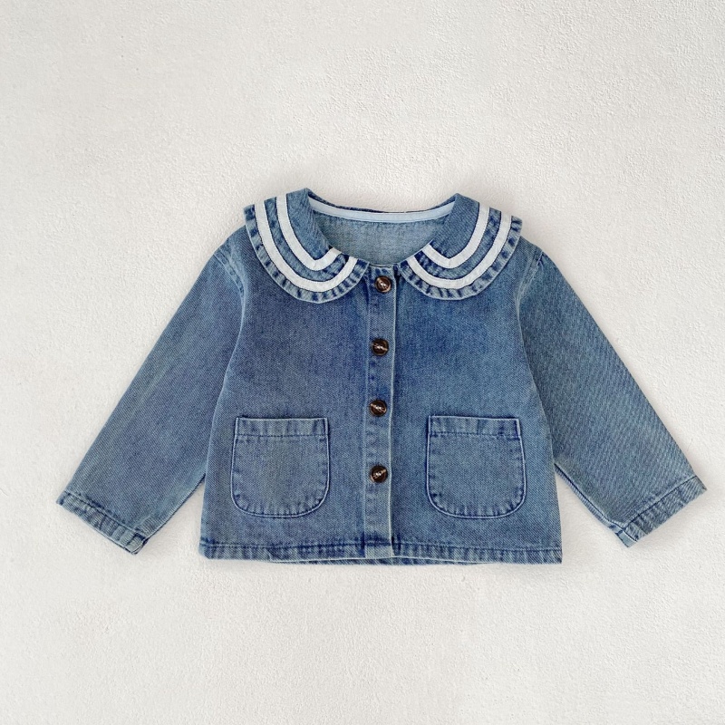 Baby Toddler Girls' Peter Pan Collar Denim Jacket