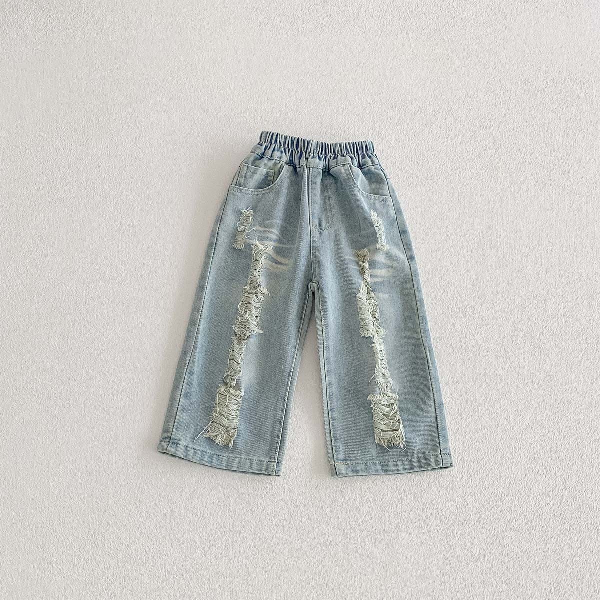Kids Large Pocket Workwear Hole Jeans