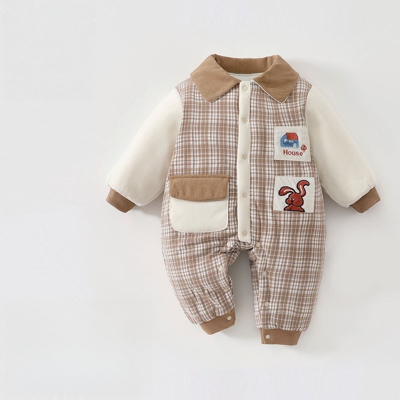 Baby Rabbit Print Thermal Romper