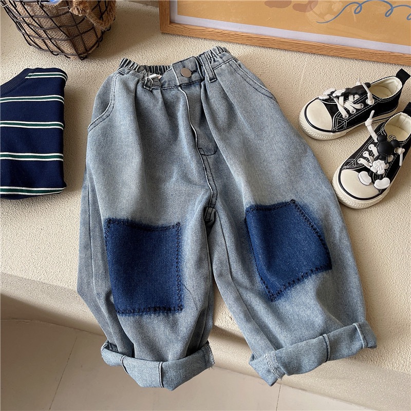 Kids Distressed Patchwork Denim Pants