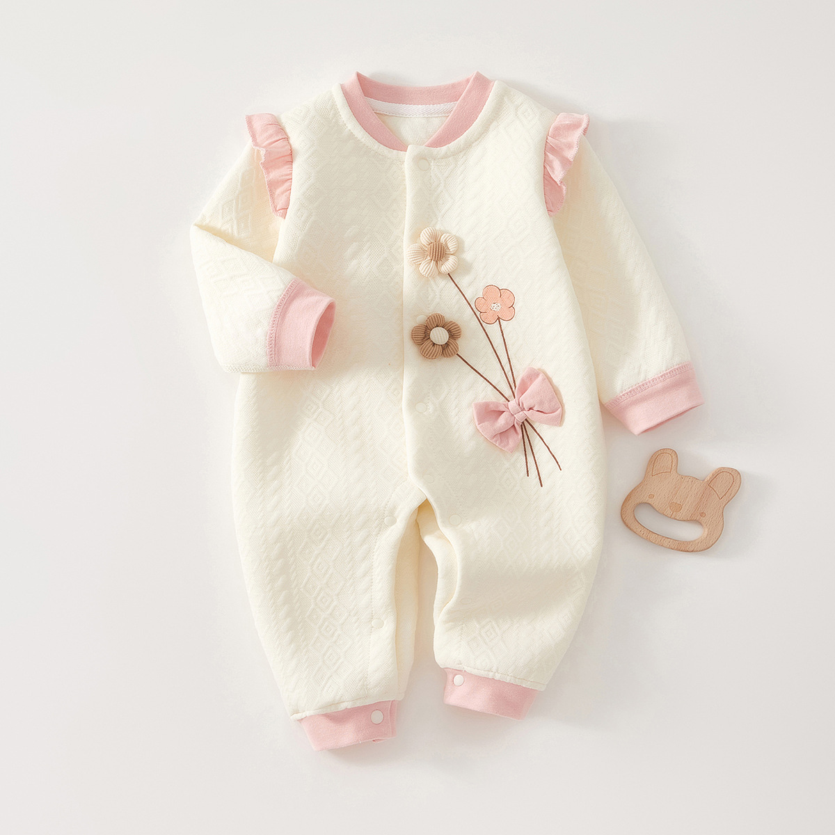 Baby Girl Ribbon Flower Romper
