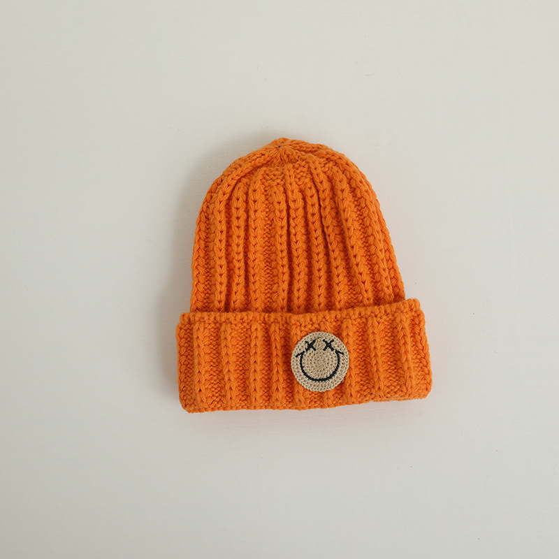 Baby Toddler Cute Smiley Solid Color Knit Hat