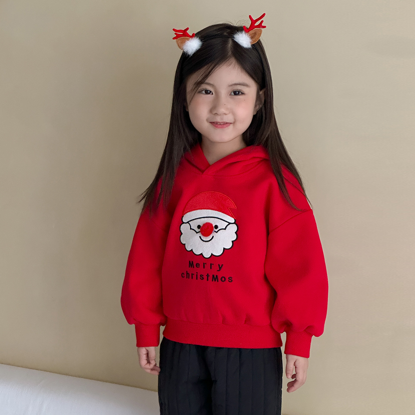 Kids Christmas Loose Hooded Sweatshirt