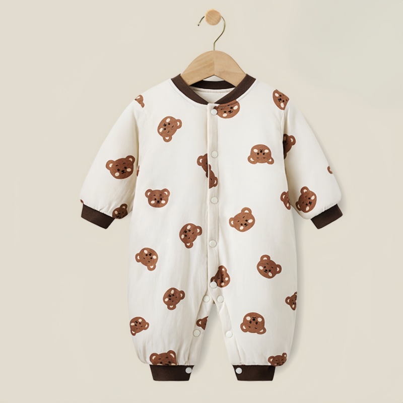 Cute Bear Baby Newborn Colorblock Romper