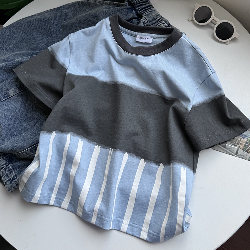 Baby Toddler Boy Striped Color Block T-Shirt Top