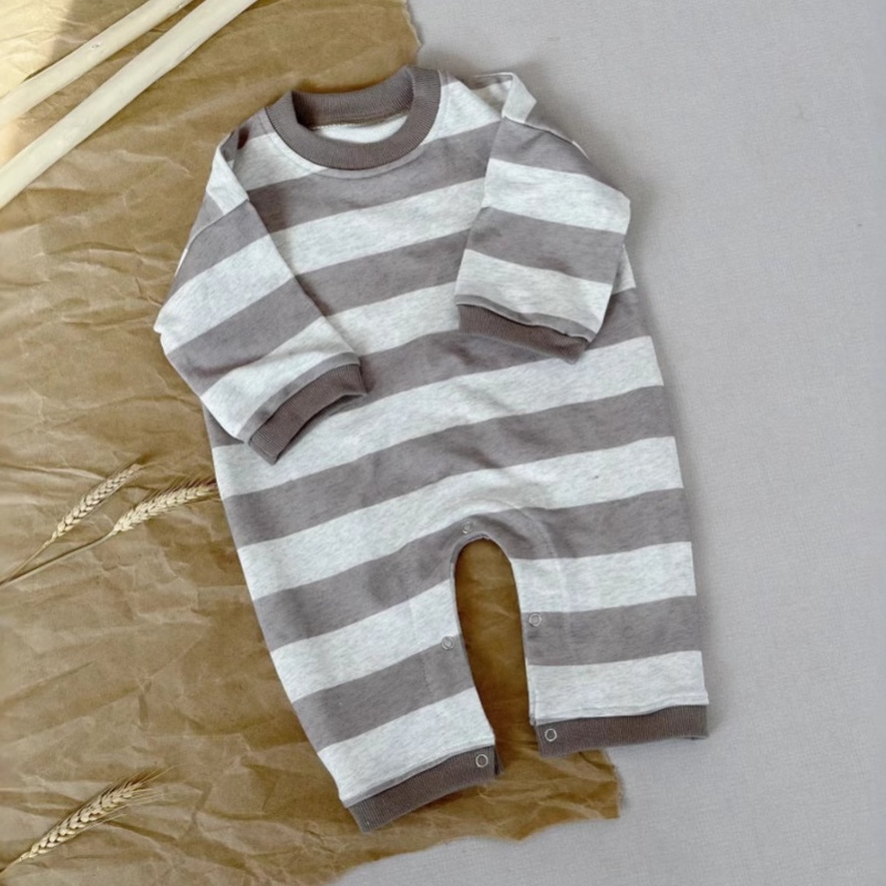 Baby Newborn Striped Print Romper