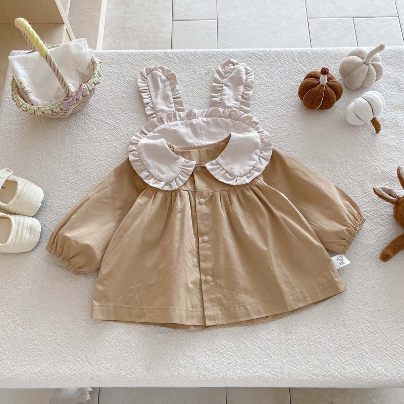 Baby Girl Rabbit Ear Collar Princess Dress