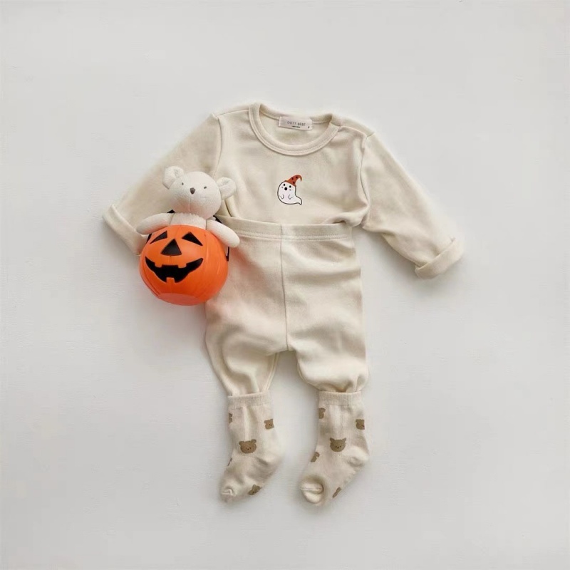 2-Piece Baby Halloween Spooky Ghost Print Set